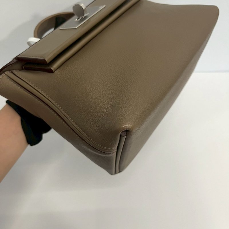 Hermes 2424 mini 大象灰 銀釦 B刻 Evercolor皮 全配有購證+鑑定書-7