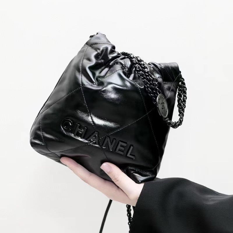 CHANEL soblack全黑22bag mini芯片款奶酷奶酷的24年票 🚁-0