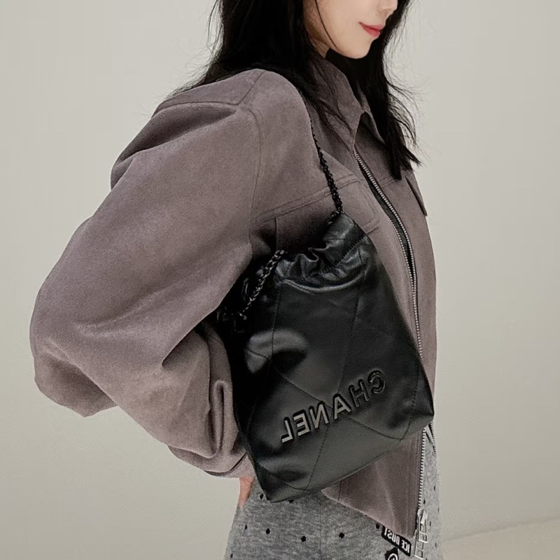 CHANEL soblack全黑22bag mini芯片款奶酷奶酷的24年票 🚁-1