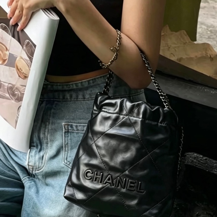 CHANEL soblack全黑22bag mini芯片款奶酷奶酷的24年票 🚁-3