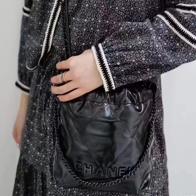 CHANEL soblack全黑22bag mini芯片款奶酷奶酷的24年票 🚁-4