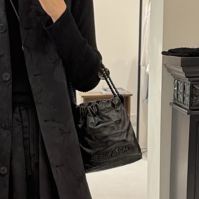 CHANEL soblack全黑22bag mini芯片款奶酷奶酷的24年票 🚁-7