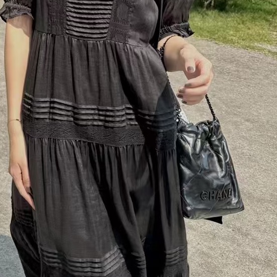 CHANEL soblack全黑22bag mini芯片款奶酷奶酷的24年票 🚁-8