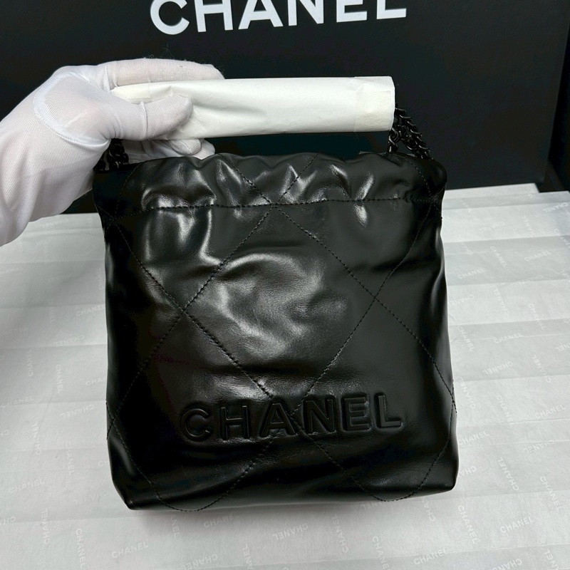 CHANEL soblack全黑22bag mini芯片款奶酷奶酷的24年票 🚁-14