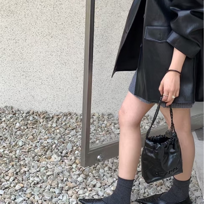 CHANEL soblack全黑22bag mini芯片款奶酷奶酷的24年票 🚁-18