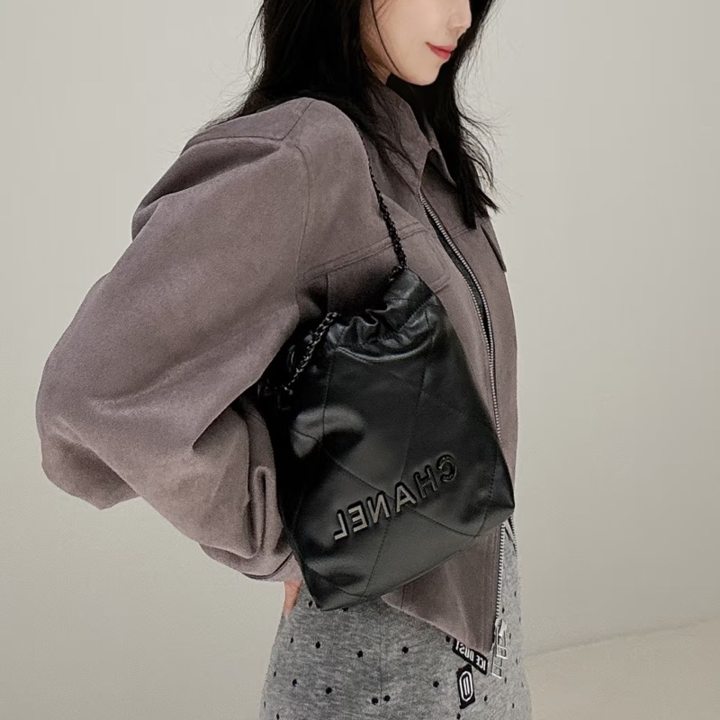 CHANEL soblack全黑22bag mini芯片款奶酷奶酷的24年票 🚁-21