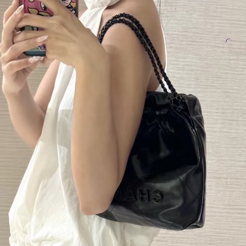 CHANEL soblack全黑22bag mini芯片款奶酷奶酷的24年票 🚁-29