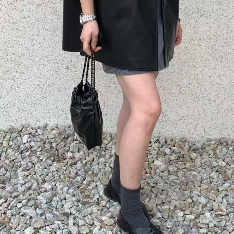 CHANEL soblack全黑22bag mini芯片款奶酷奶酷的24年票 🚁-30
