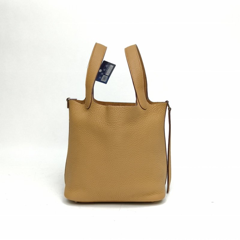 HERMES Picotin18菜籃子新餅乾色TC皮B刻銀扣肩背包-1
