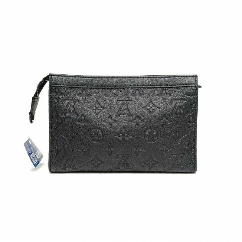 LOUIS VUITTON 黑色牛皮晶片Gaston二合一斜挎包肩背包-2