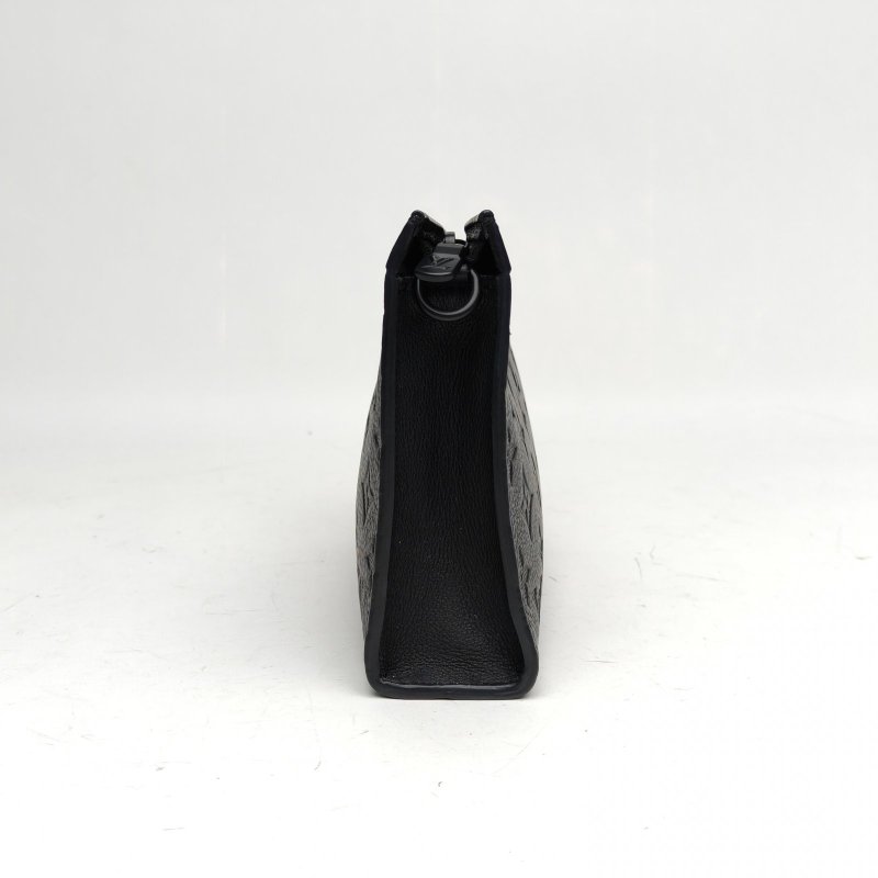 LOUIS VUITTON 黑色牛皮晶片Gaston二合一斜挎包肩背包-3