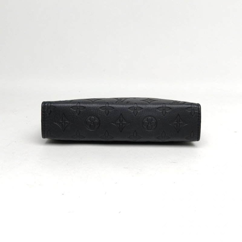 LOUIS VUITTON 黑色牛皮晶片Gaston二合一斜挎包肩背包-4