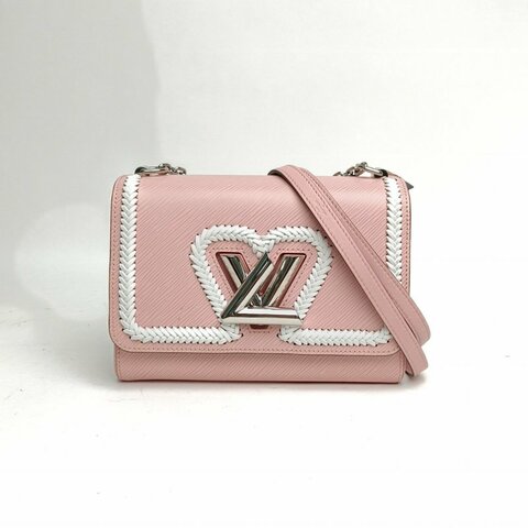 LOUIS VUITTON TWIST中號粉色EPI水波紋牛皮銀扣2018肩背包