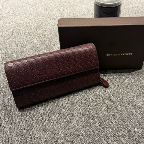 Bottega Veneta長夾-紅棕色