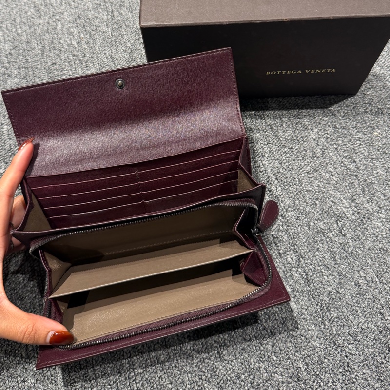 Bottega Veneta紅棕色長夾-5