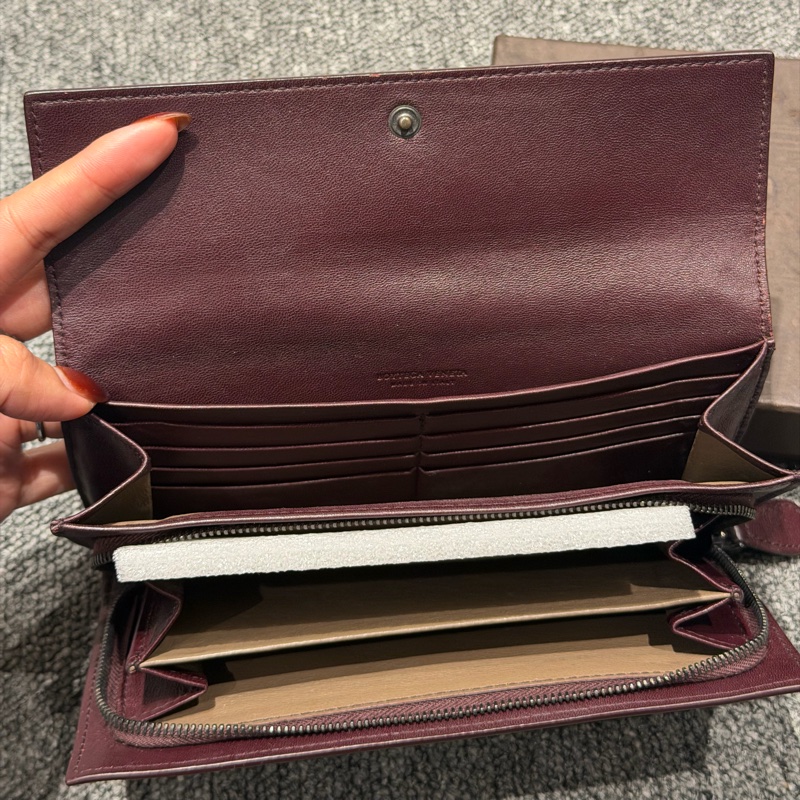 Bottega Veneta紅棕色長夾-7
