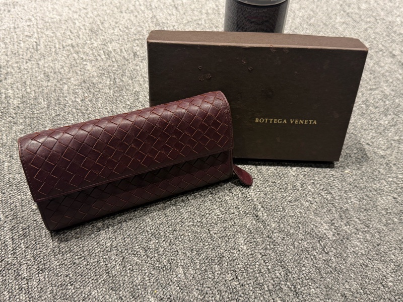 Bottega Veneta紅棕色長夾-8