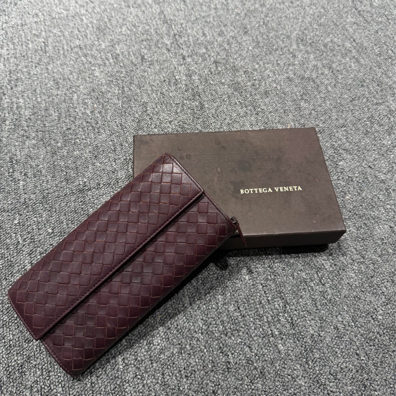 Bottega Veneta紅棕色長夾-9