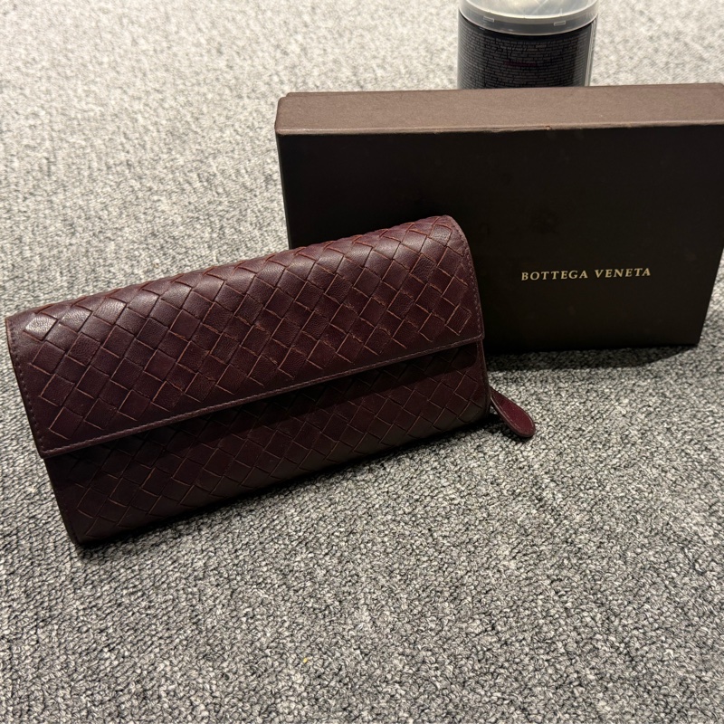 Bottega Veneta紅棕色長夾-10
