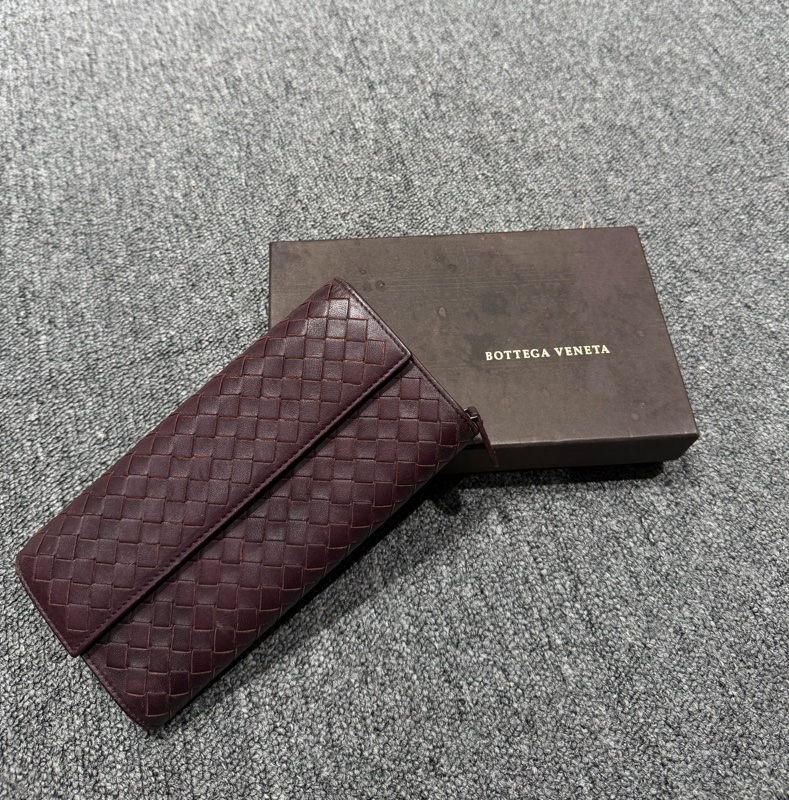 Bottega Veneta紅棕色長夾-12