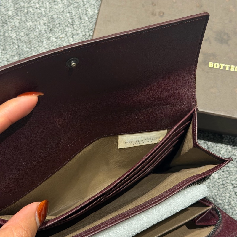 Bottega Veneta紅棕色長夾-13