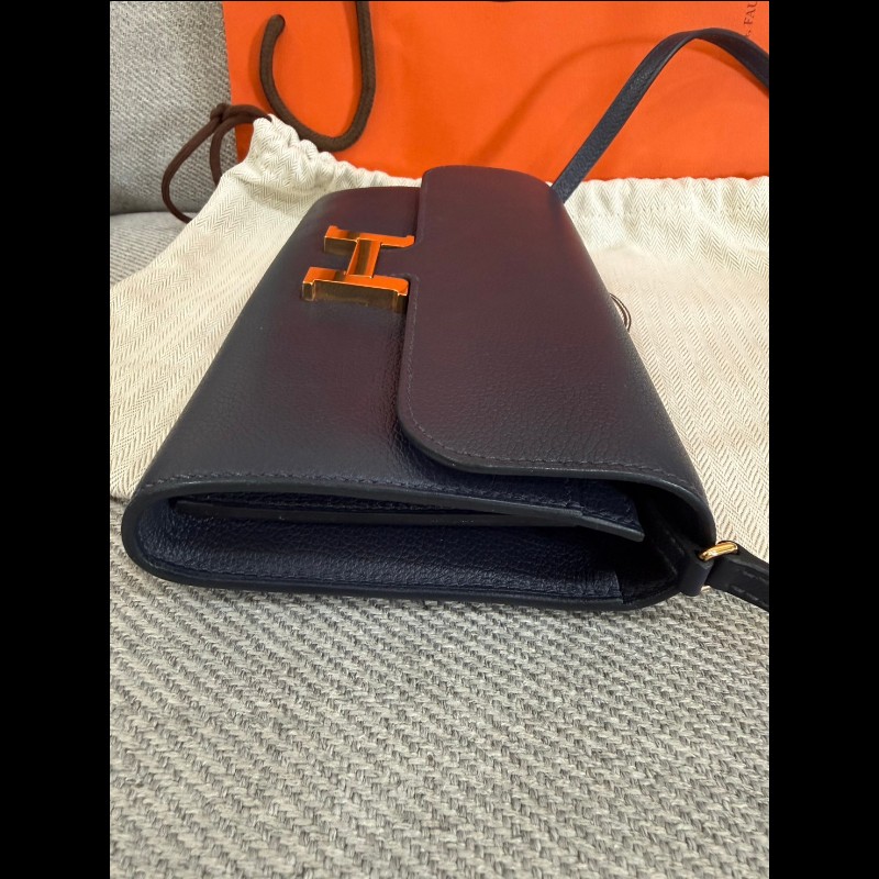 Hermes constance to go 夜晚藍金扣-9