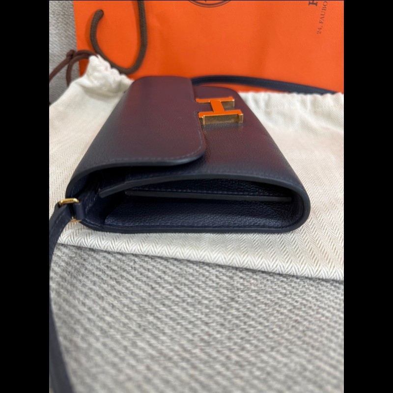 Hermes constance to go 夜晚藍金扣-11