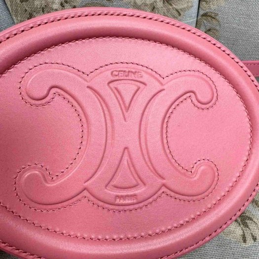 Celine粉紅馬卡龍小圓餅斜背包-2