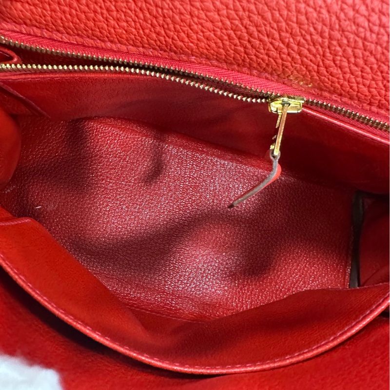 Hermes 愛馬仕 紅色Kelly25金扣 Togo皮 X刻-7