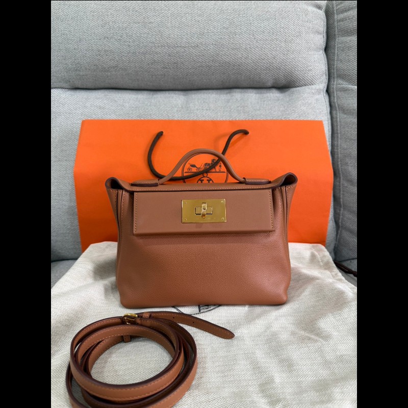 Hermès 2424 mini 金棕金釦-0