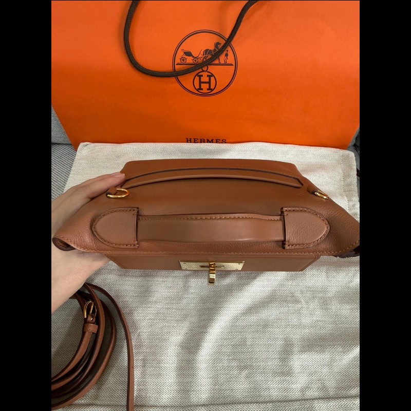 Hermès 2424 mini 金棕金釦-10