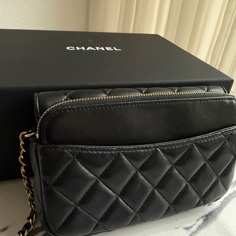 Chanel 雙層斜背包🖤-3
