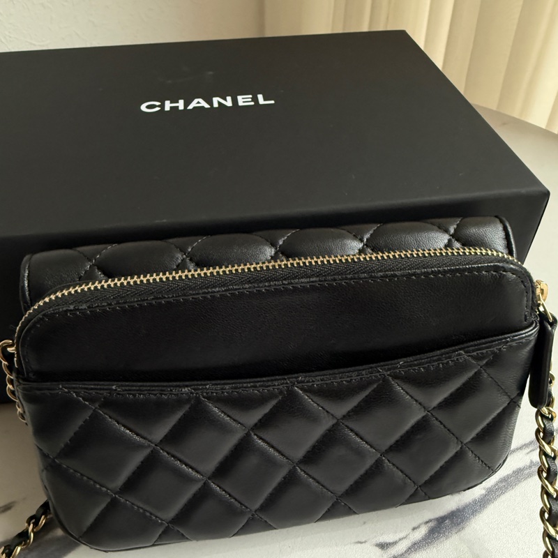 Chanel 雙層斜背包🖤-4
