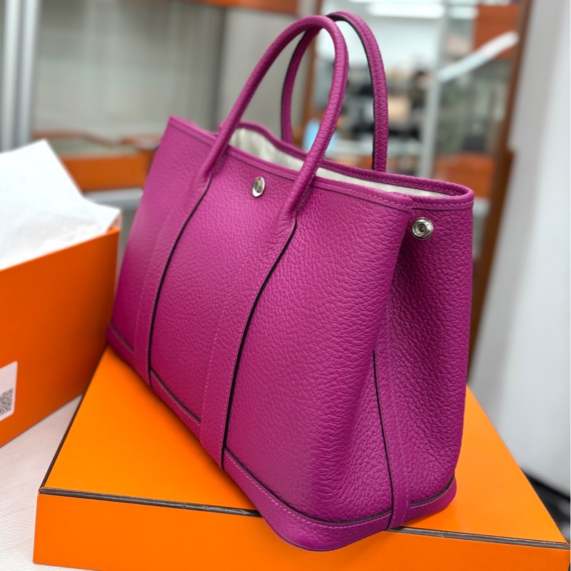 【近新閒置品】愛馬仕 Hermes L3玫瑰紫Garden party花園30 A刻 country皮-3