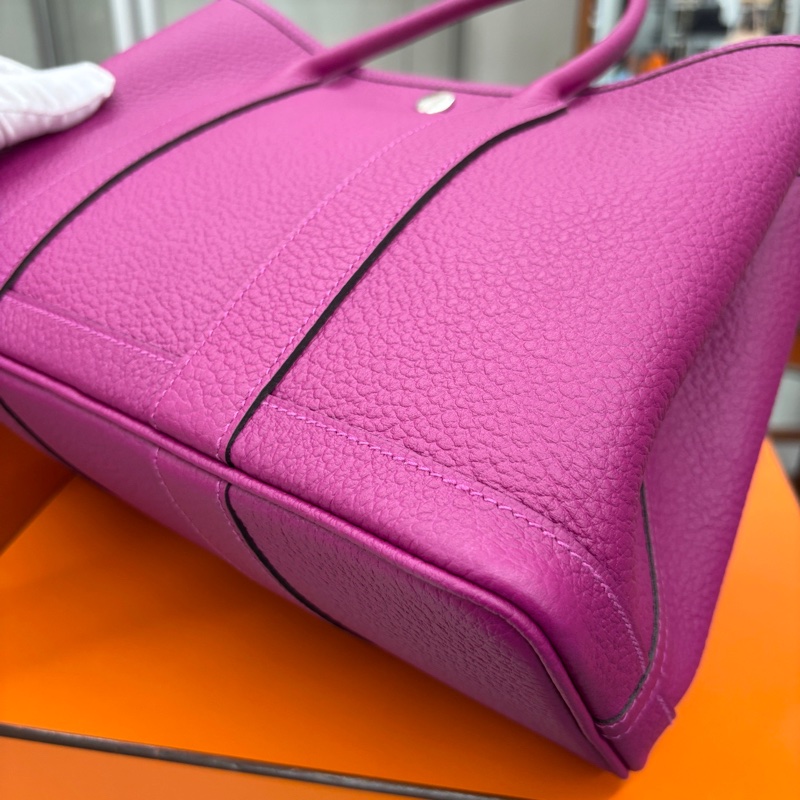 【近新閒置品】愛馬仕 Hermes L3玫瑰紫Garden party花園30 A刻 country皮-9