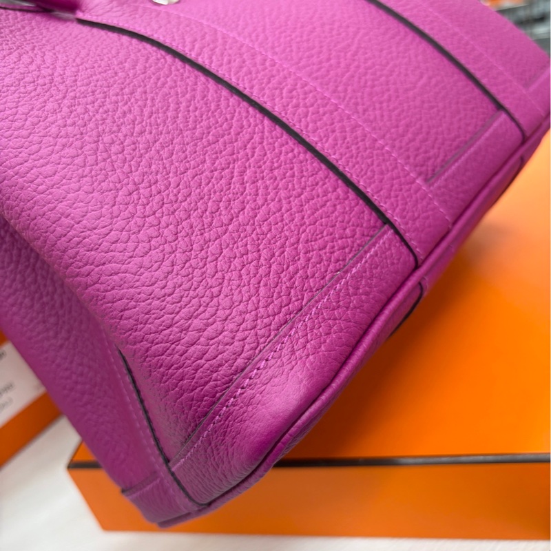 【近新閒置品】愛馬仕 Hermes L3玫瑰紫Garden party花園30 A刻 country皮-10