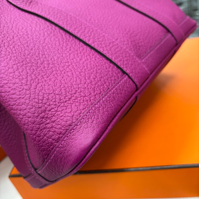 【近新閒置品】愛馬仕 Hermes L3玫瑰紫Garden party花園30 A刻 country皮-12