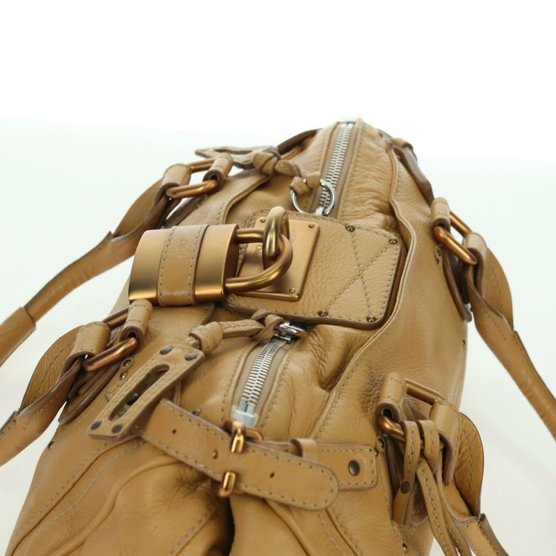 【日本直送】Chloe Paddington 手提包 皮革 米色 金色銀色 正品 am11368SAV-5