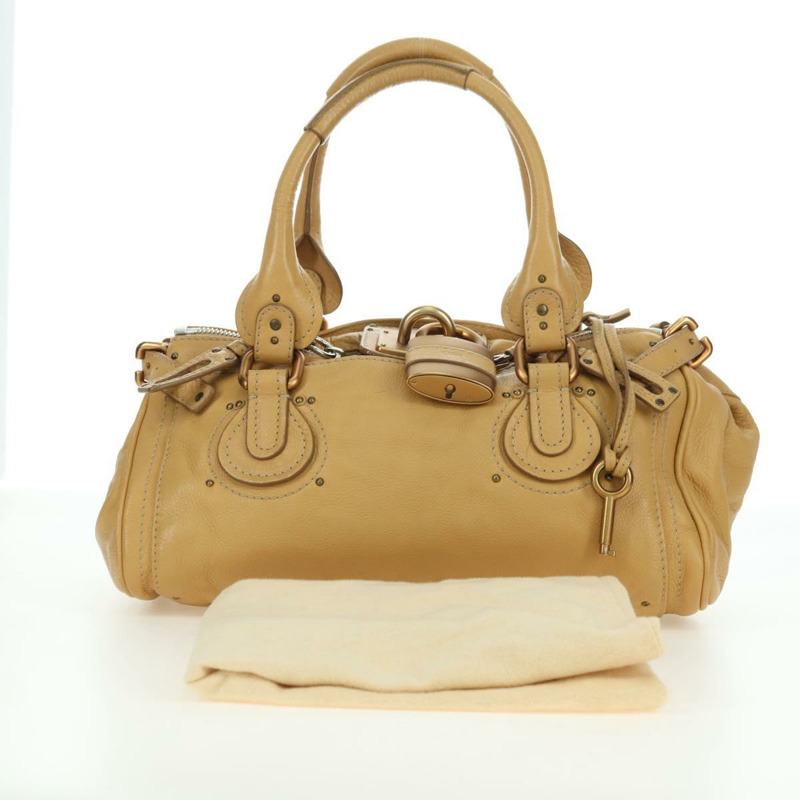 【日本直送】Chloe Paddington 手提包 皮革 米色 金色銀色 正品 am11368SAV-11