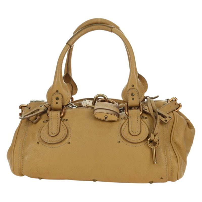 【日本直送】Chloe Paddington 手提包 皮革 米色 金色銀色 正品 am11368SAV-12