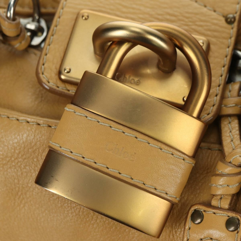 【日本直送】Chloe Paddington 手提包 皮革 米色 金色銀色 正品 am11368SAV-16