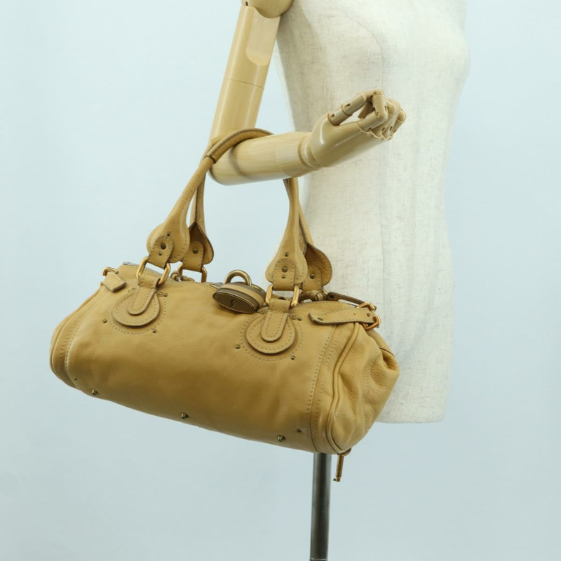 【日本直送】Chloe Paddington 手提包 皮革 米色 金色銀色 正品 am11368SAV-24