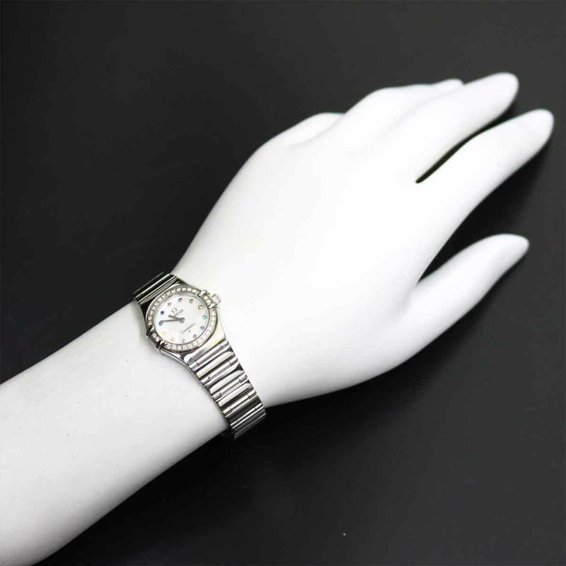 歐米茄星座系列迷你 My Choice Iris 1465 79 鑽錶圈女錶 白色錶殼 石英錶-3