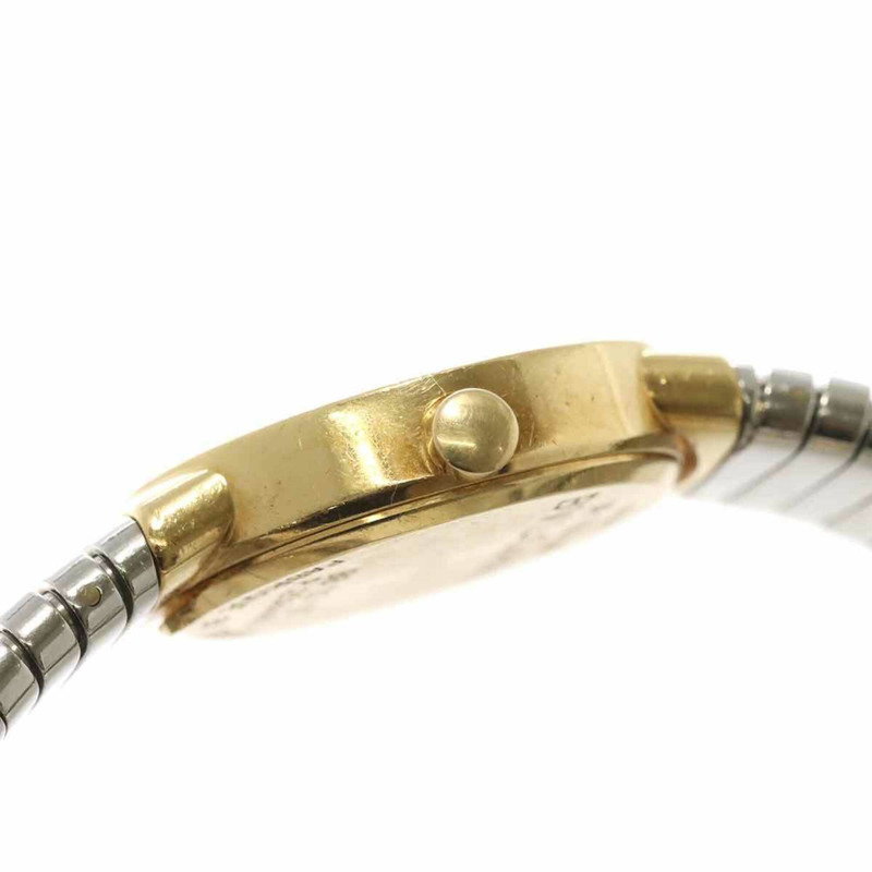 寶格麗 Tubogas Combination BB23 2T 女士腕錶 黑色 18K 黃金 石英錶-4