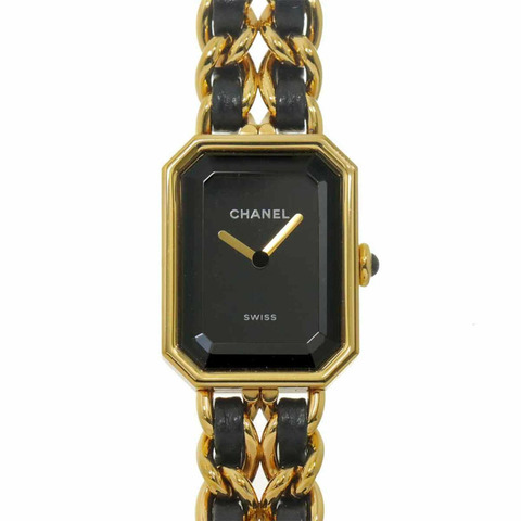 Chanel Premiere H6951（M 碼，當前型號）女士手錶，黑色和金色，石英機芯。