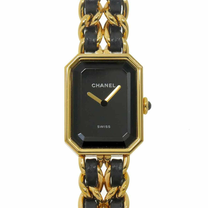Chanel Premiere H6951（M 碼，當前型號）女士手錶，黑色和金色，石英機芯。-0