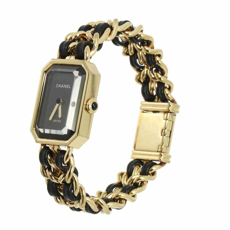 Chanel Premiere H6951（M 碼，當前型號）女士手錶，黑色和金色，石英機芯。-1