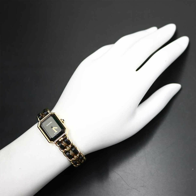 Chanel Premiere H6951（M 碼，當前型號）女士手錶，黑色和金色，石英機芯。-2