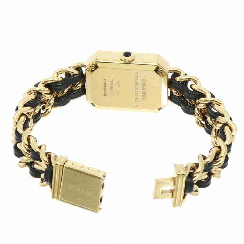 Chanel Premiere H6951（M 碼，當前型號）女士手錶，黑色和金色，石英機芯。-3