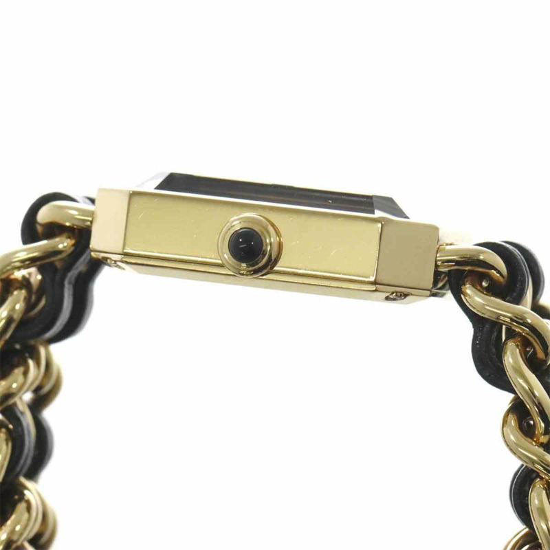 Chanel Premiere H6951（M 碼，當前型號）女士手錶，黑色和金色，石英機芯。-4